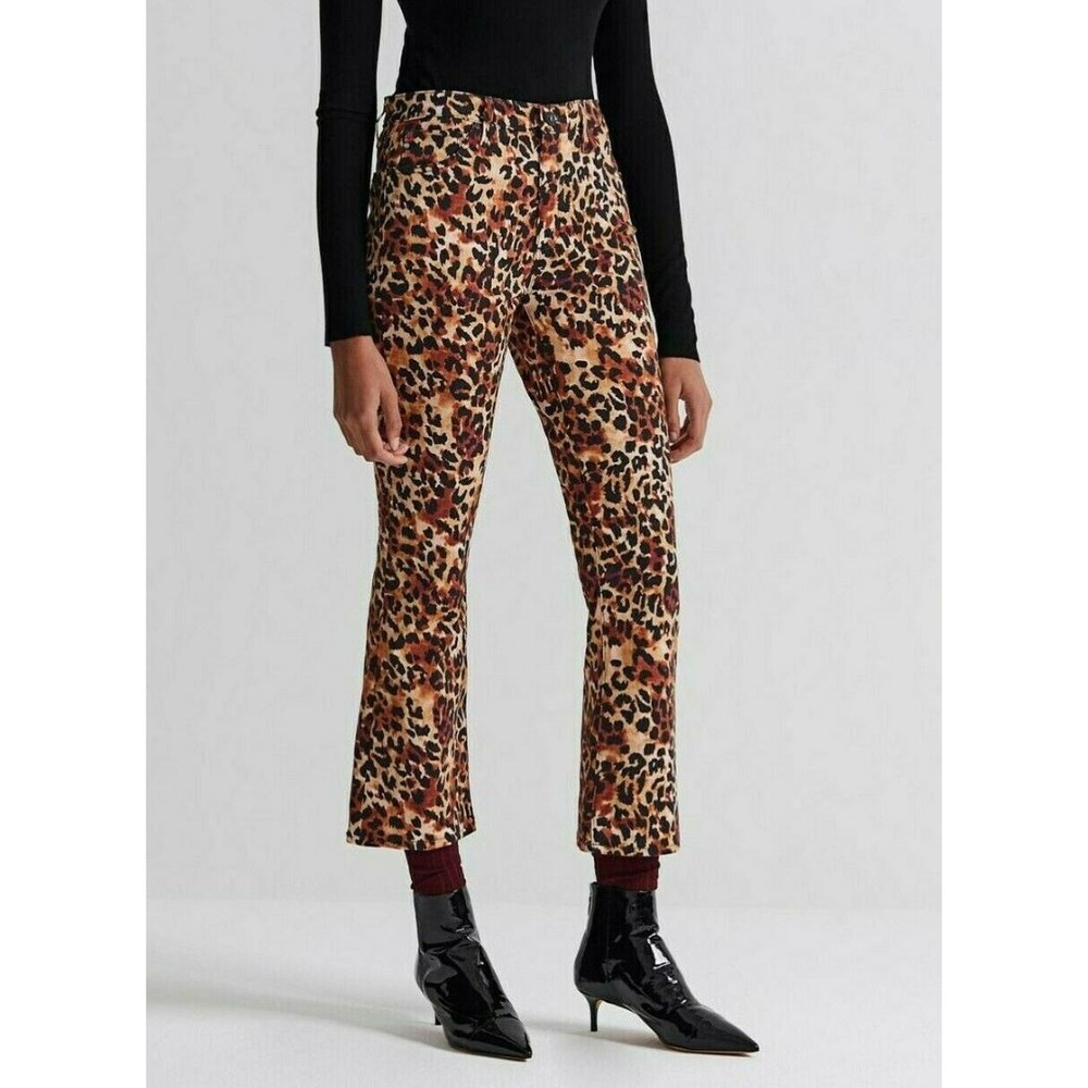 AG Adriano Goldschmied Jodi Crop Leopard Pants Slim Flare LSSP1662 UCC 28